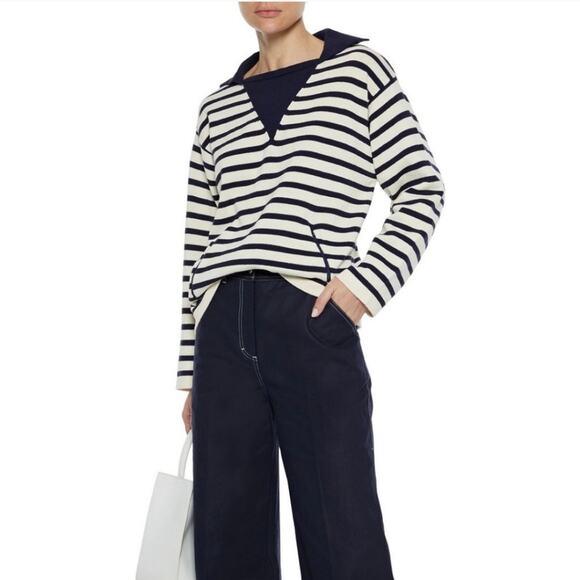 Current Elliot Elsie Nautical Sweater Navy White Cream Size 1 = 4 Preppy - Picture 1 of 9